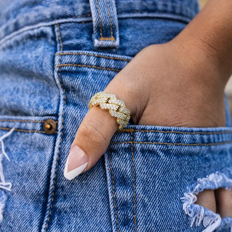 Diamond-Set Prong Ring – Yellow Gold Vermeil 1