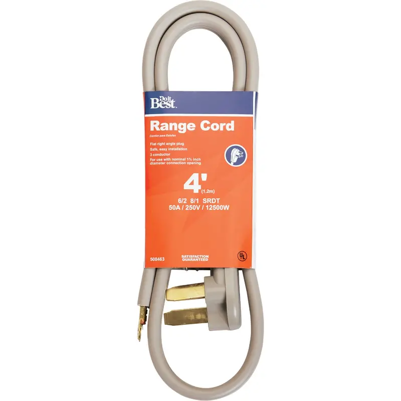 Do It Best Range Cord – 4 Ft, 6/2 + 8/1 Gauge, 3-Conductor Appliance Cable 1