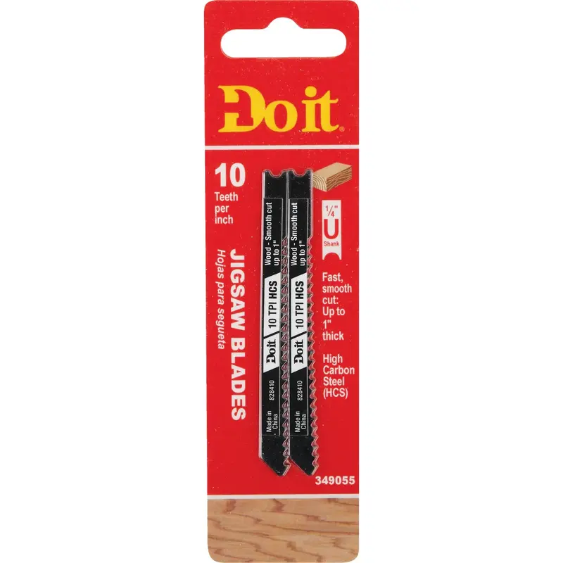 Do It Best U-Shank Jig Saw Blade – 3" X 10 Tpi, High-Carbon Steel For Wood Up To 1" Thick (2-Pack) 1