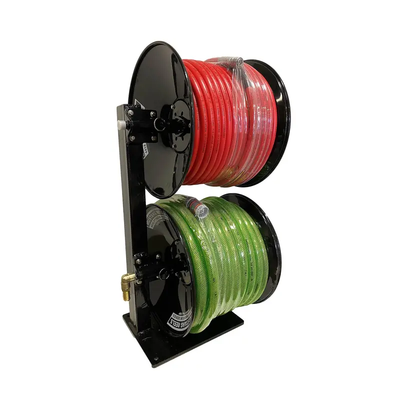 Dual-Layer 5/16-Inch Hose Reel With Pre-Attached Hoses 1