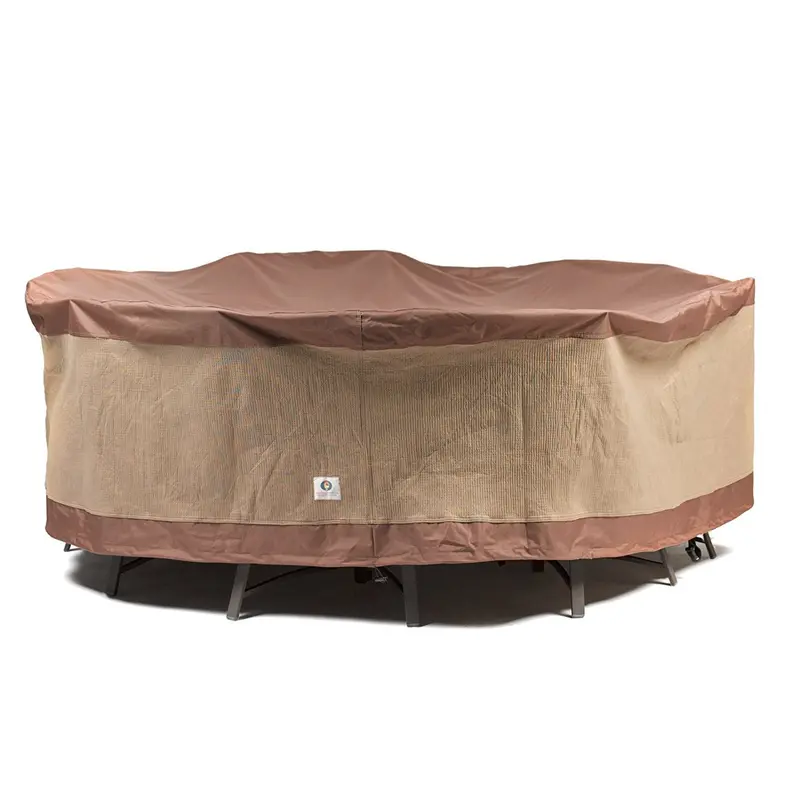 Duck Covers Ultimate Round Patio Table & Chair Cover – 108-Inch Diameter All-In-One Weather Shield 1