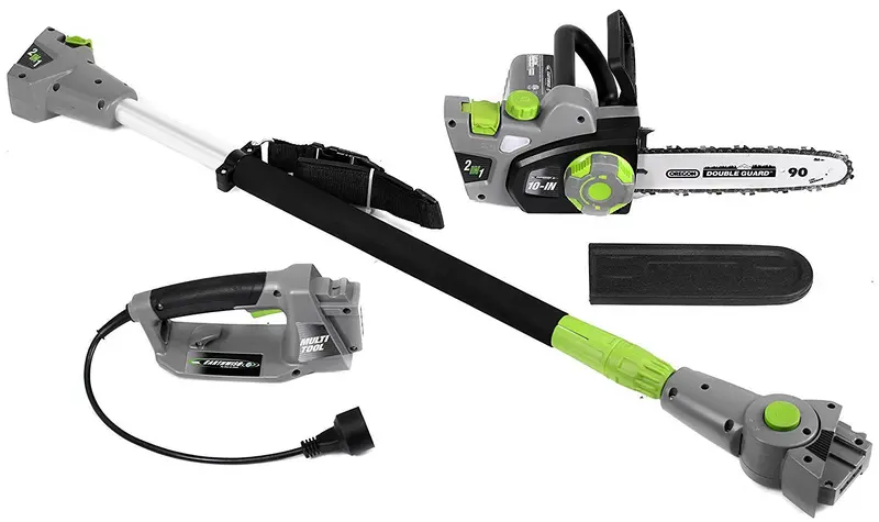Earthwise Cvps43010 2-In-1 Corded Pole Saw & Chainsaw – 10-Inch Oregon Bar, 7-Amp Motor 1