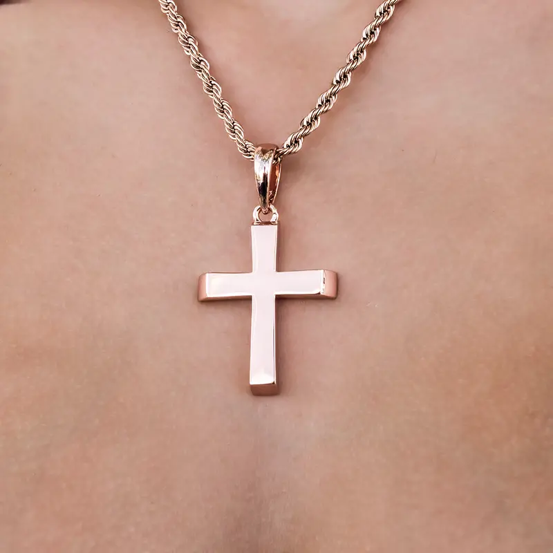 Elegant Simple Cross Pendant – Rose Gold Faith-Inspired Jewelry 1