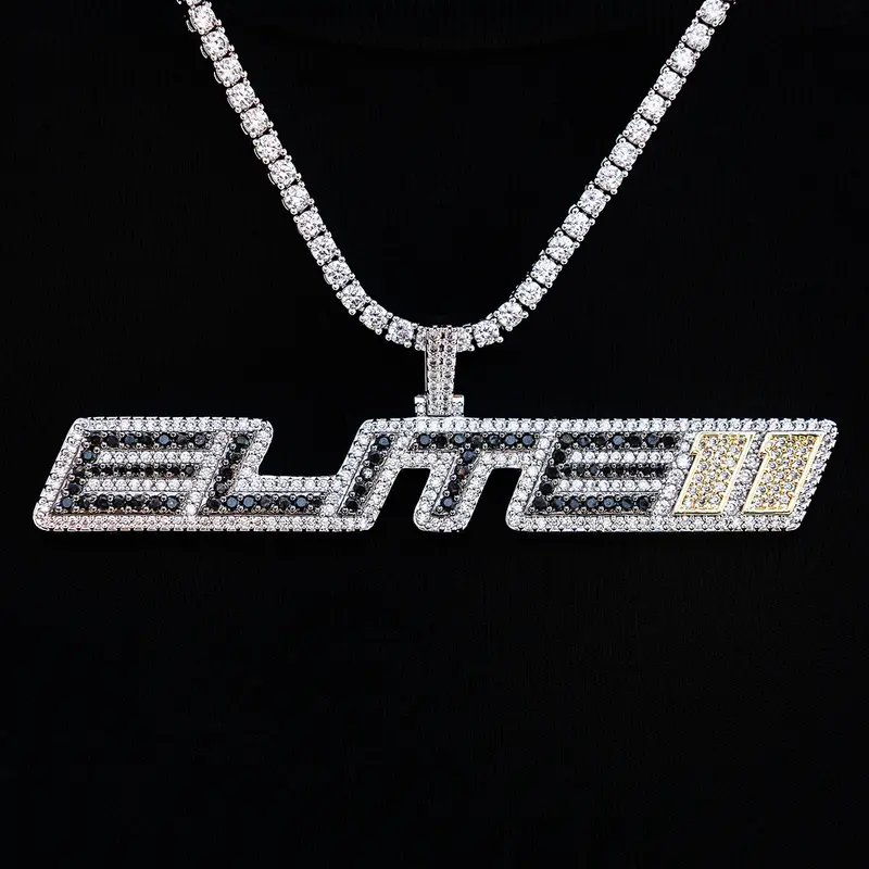 Elite 11 Wordmark Pendant Crafted In White Gold 1