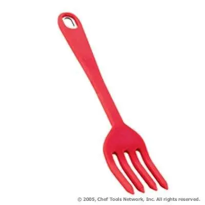 Elizabeth Karmel Grill Friends Silicone-Coated Blending Fork – Ergonomic Red Bbq Tool For Mixing And Flipping 1