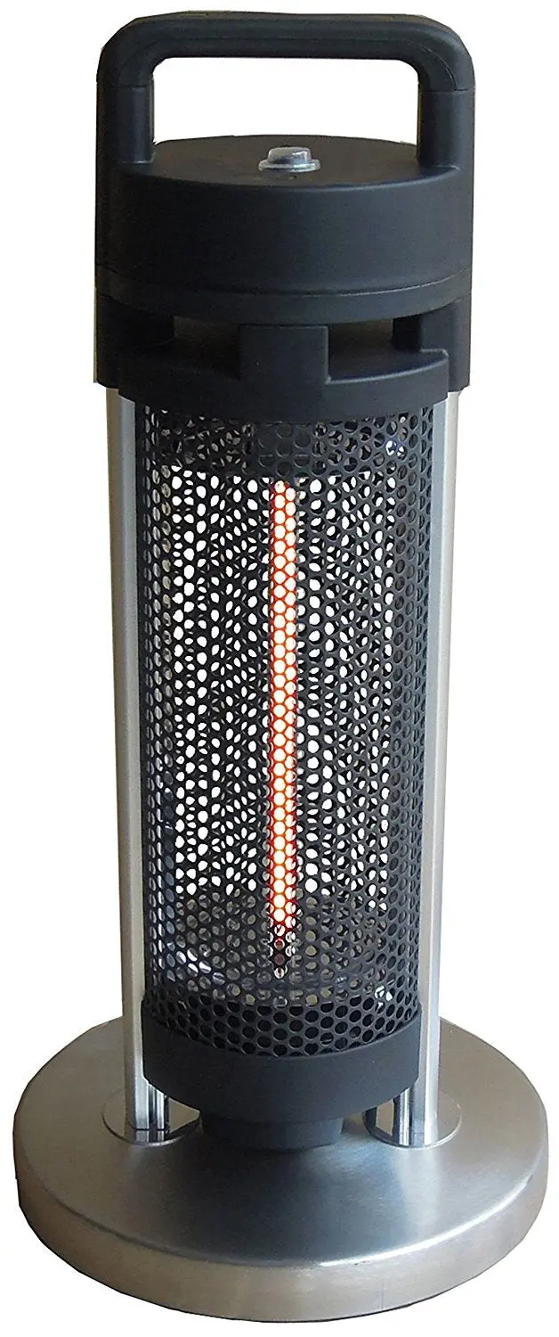 Ener-G+ Freestanding Electric Patio Heater – Black Indoor/Outdoor Space Heater With Adjustable Output 1