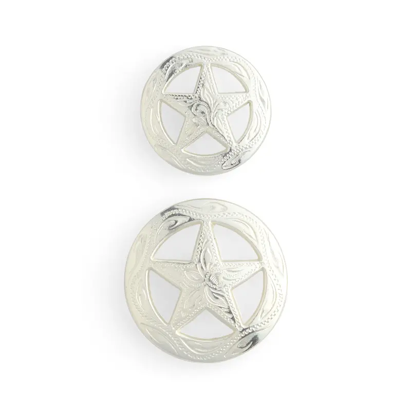 Engraved Star Concho Inspired By Ranger Style 1