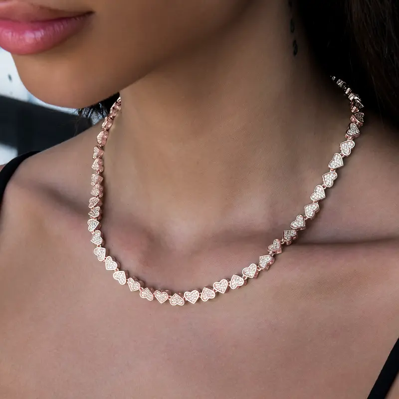 Eternity Heart Pendant Necklace – Rose Gold Plated 1
