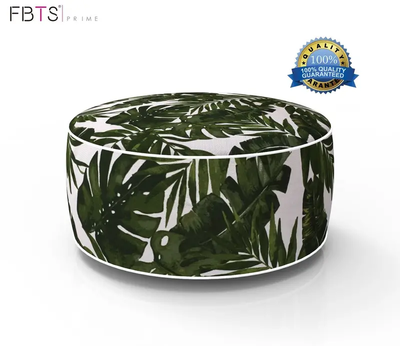 Fbts Prime Inflatable Ottoman Stool – Portable Round Footrest Cushion In Deep Green, Ideal For Indoor/Outdoor Use, Camping, Yoga & Meditation 1