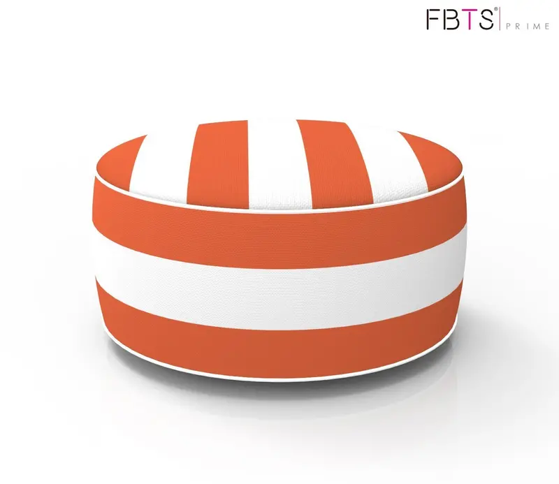 Fbts Prime Inflatable Round Footstool – Portable Orange Ottoman For Indoor, Outdoor, Camping, Yoga & Office Use 1