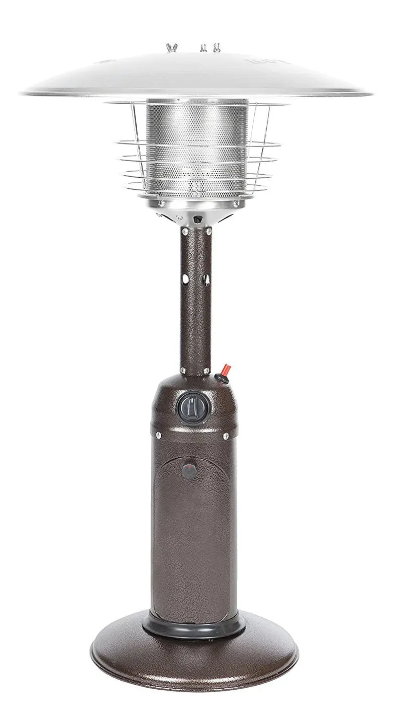 Fire Sense Hammer Tone Tabletop Patio Heater – Bronze Finish Portable Heat Source 1