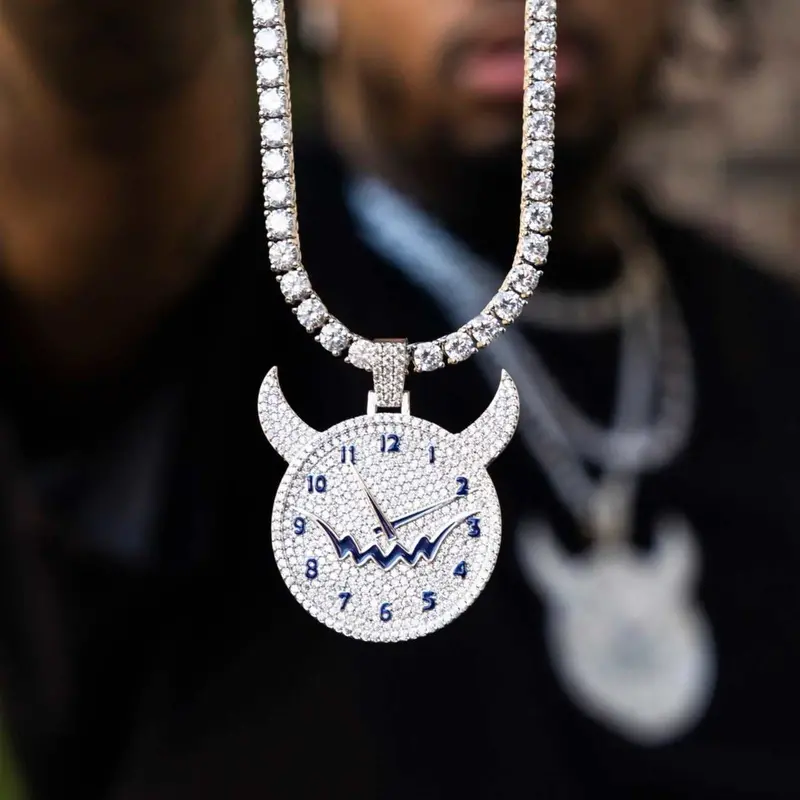 Fivio 'Demon Time' Pendant In White Gold 1