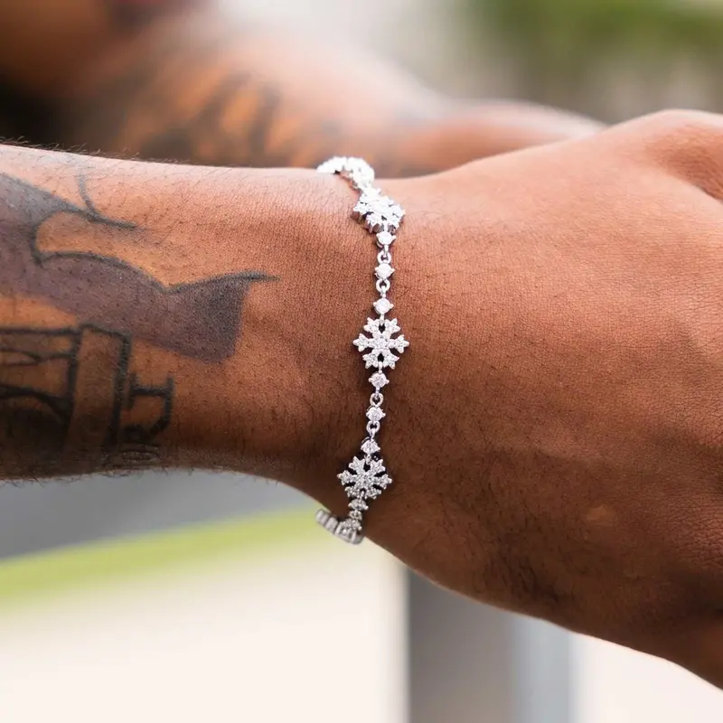 Fivio-Inspired Snowflake Bracelet In 14K White Gold 1
