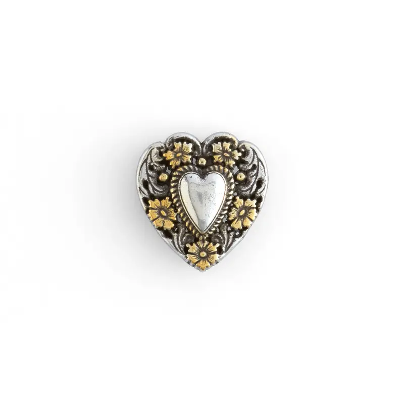 Floral Heart-Shaped Decorative Concho 1