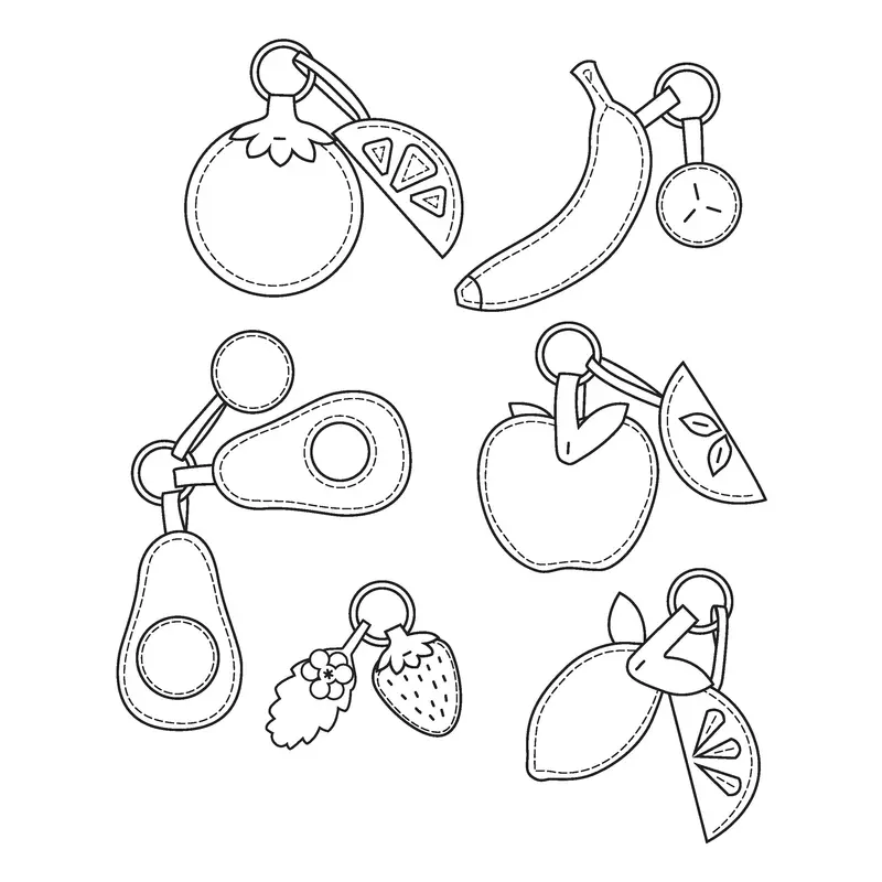 Fruit Salad Charm Design Leather Pattern Sheet 1