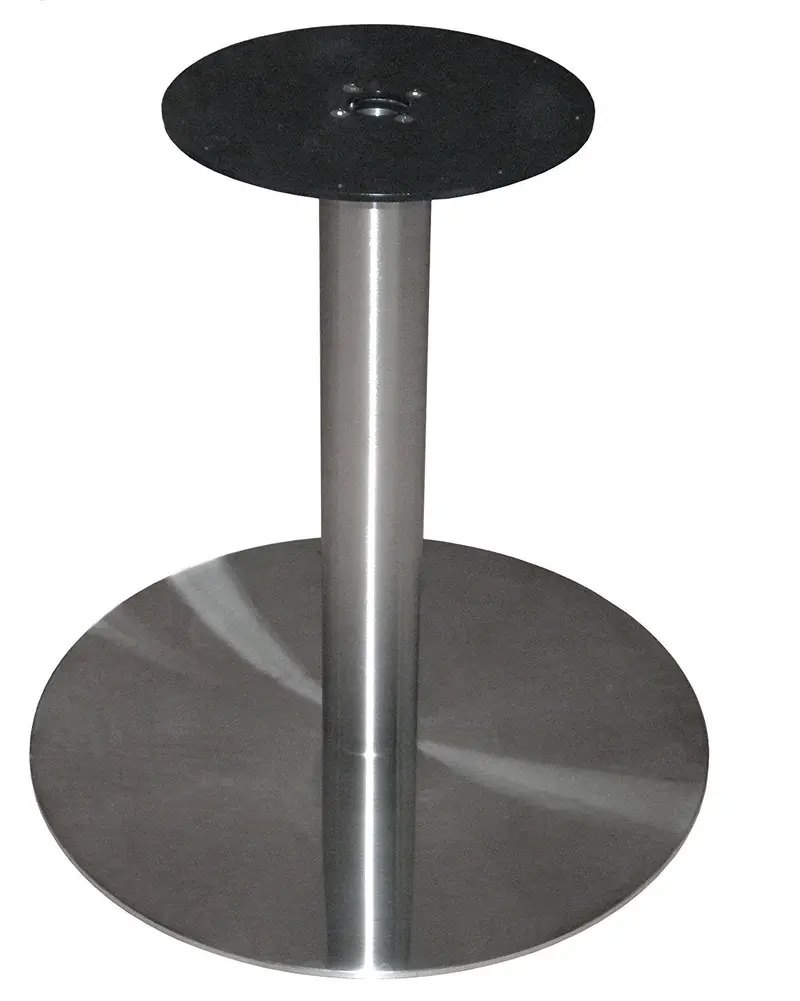 Futura Low-Profile Stainless Steel Table Base – Powder-Coated Round Pedestal, 28" Diameter × 28.5" Height 1