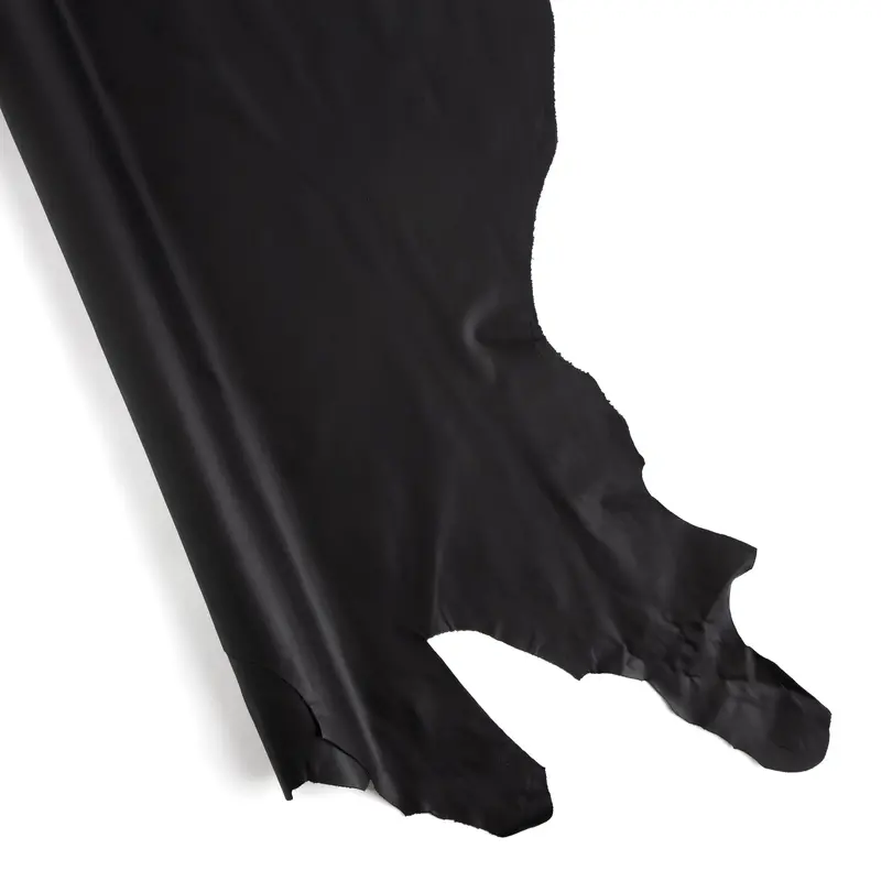 Garment-Grade Side Leather – Smooth Black Finish 1