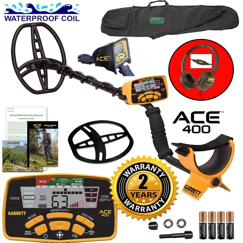 Garrett Ace 400 Dd Waterproof Metal Detector With Carry Bag 1