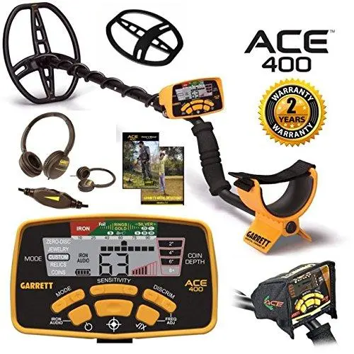 Garrett Ace 400 Metal Detector – Waterproof Search Coil + Bonus Accessories 1