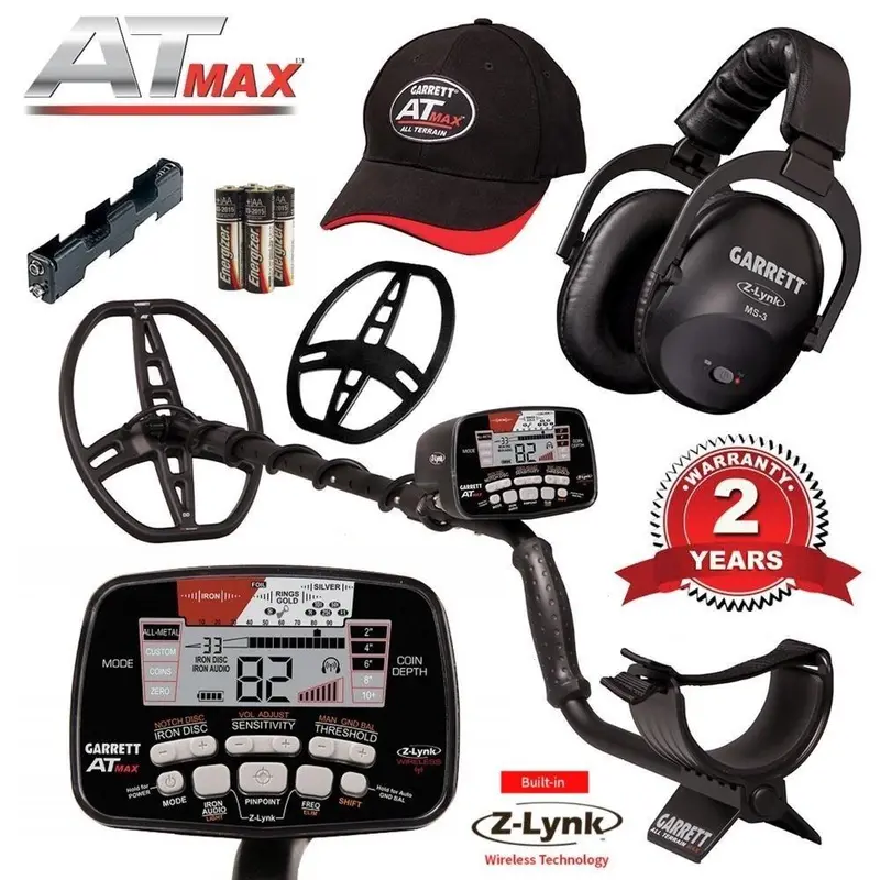 Garrett At Max Metal Detector – Includes Z-Lynk Wireless Headphones & Full Accessory Kit 1