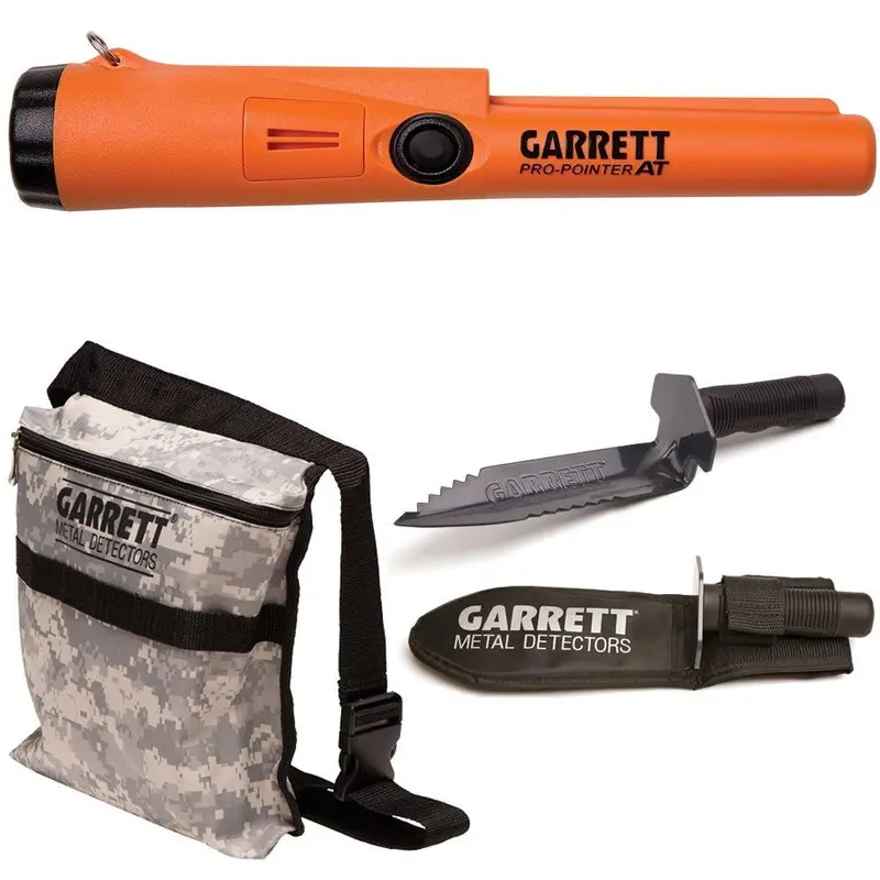 Garrett Pro-Pointer At Waterproof Metal Detector With Camo Digger’S Pouch And Edge Tool 1