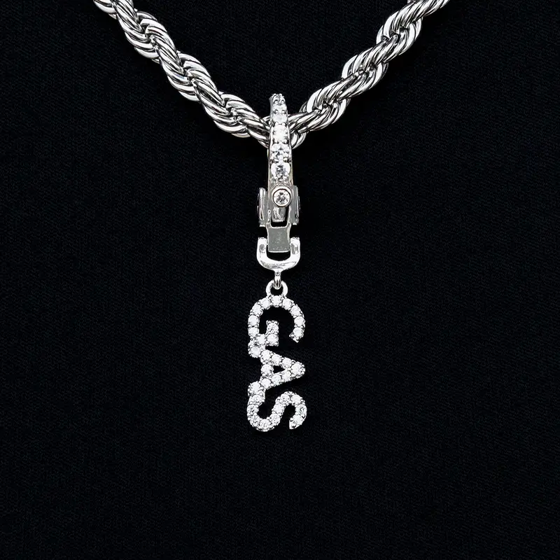 Gas Clip-On Charm Pendant – White Gold 1