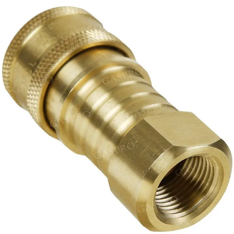 Gaspro Brass Quick-Connect Gas Fitting – 3/8" Fpt × 3/8" Mfl Natural Gas & Propane Hose Connector For Safe, Leak-Free Hookups 1