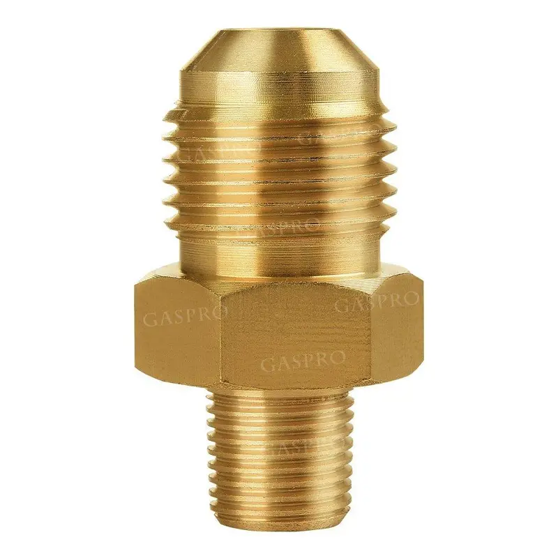 Gaspro Universal Propane Pipe Fitting Adapter – 3/8" Flare To 1/8" Male Npt For Single-Burner & Lpg Hoses 1