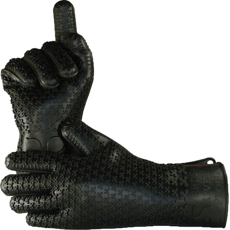 Gecko Grip Heat-Resistant Silicone Cooking Gloves – Oven, Grill, Bbq, Baking & Smoking – Medium-Large Black 1