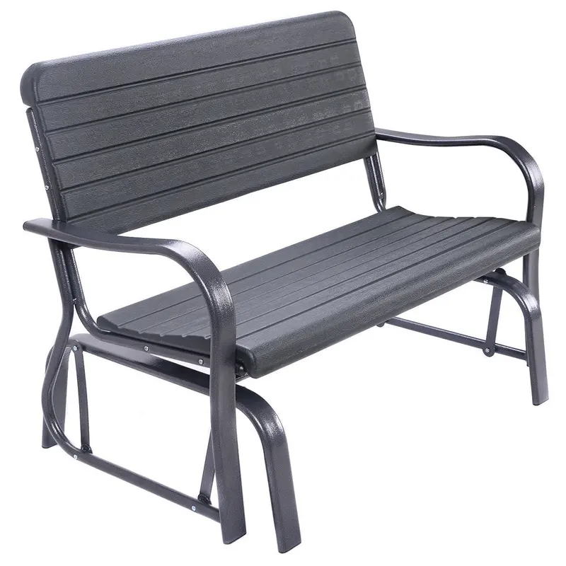 Giantex 2-Person Steel Porch Swing Glider – Rocking Loveseat Bench For Patios And Covered Decks 1