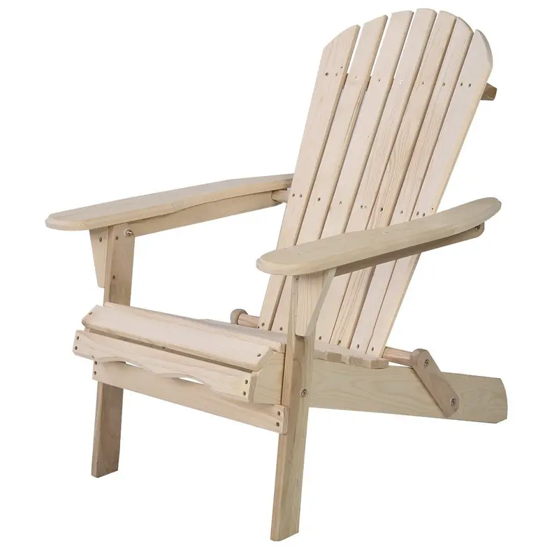 Giantex Foldable Fir Wood Adirondack Chair – Weather-Resistant Outdoor Patio Seating For Gardens And Decks 1