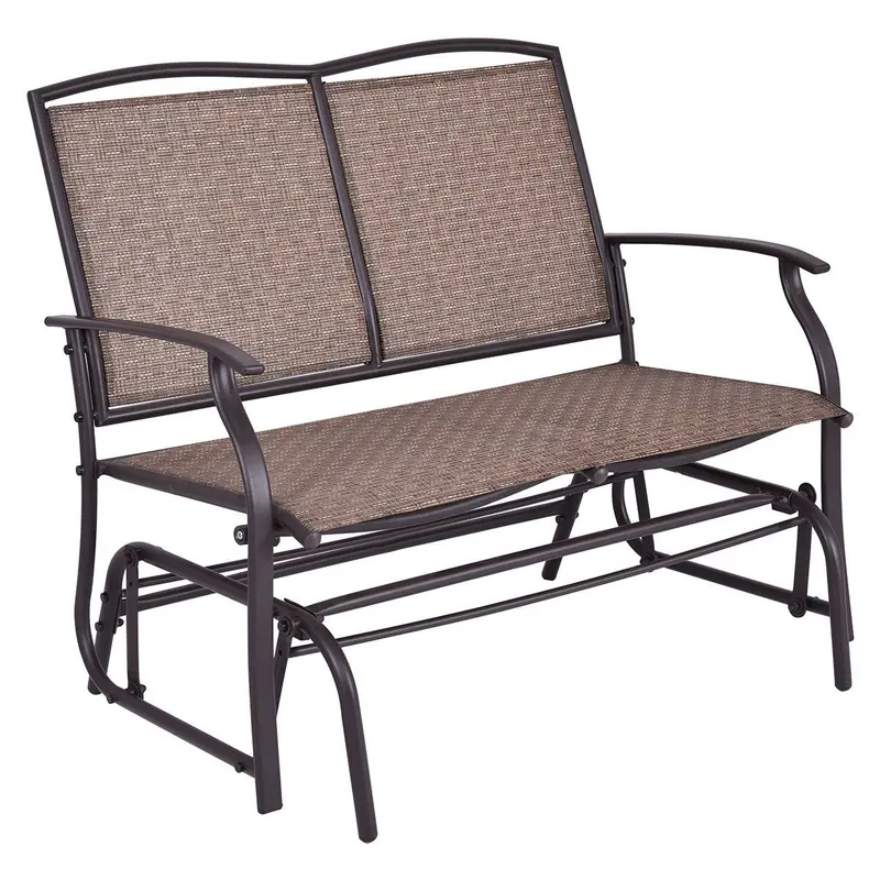 Giantex Outdoor Patio Glider Bench – Dual-Seat Swing Loveseat With Rocker-Lounge Function 1