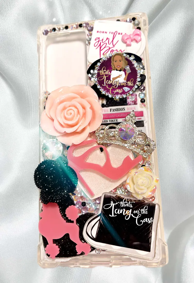 Girl Boss & Bling Samsung Galaxy Note 20 Ultra Case – Glitter Accents + Bumper Guard 1