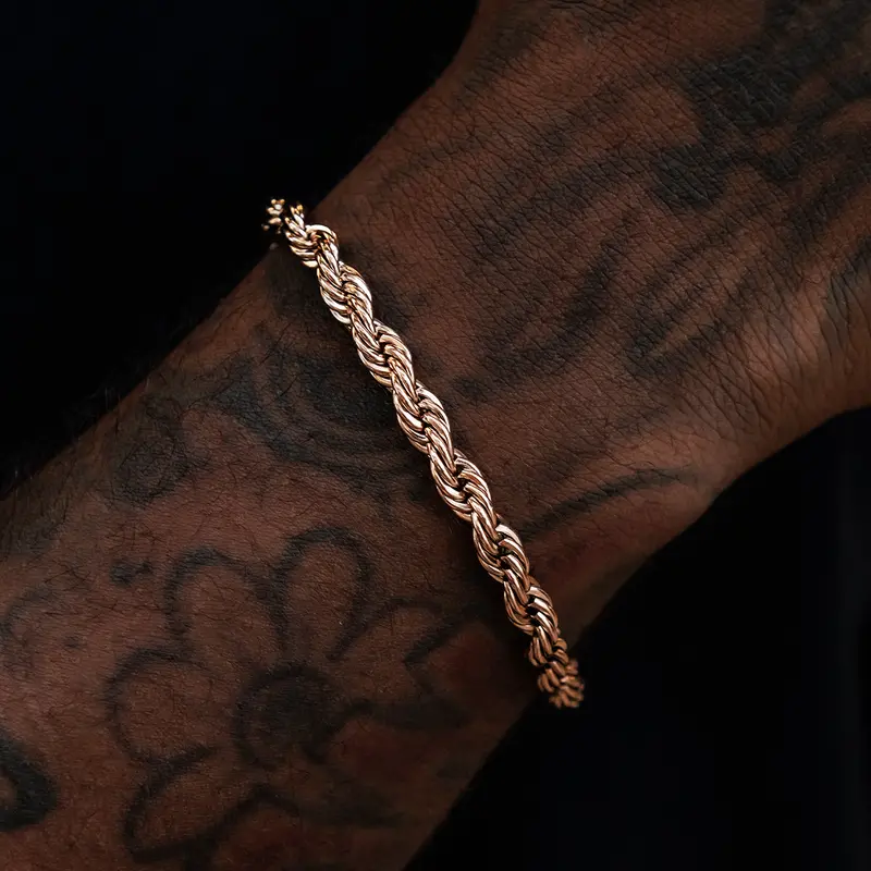 Gld 6Mm Rose Gold Rope Bracelet 1