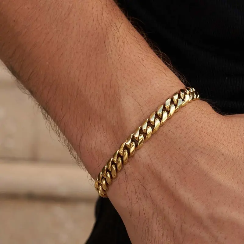 Gld 8Mm Miami Cuban Link Bracelet 1