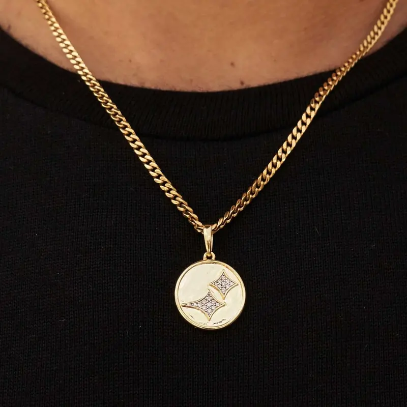 Gld Celestial Stars Coin Pendant – Yellow Gold 1