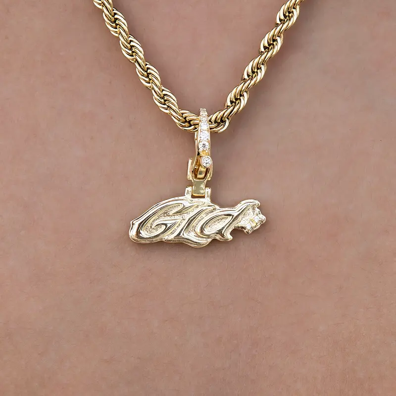 Gld Logo Clip-On Charm Pendant In Yellow Gold 1