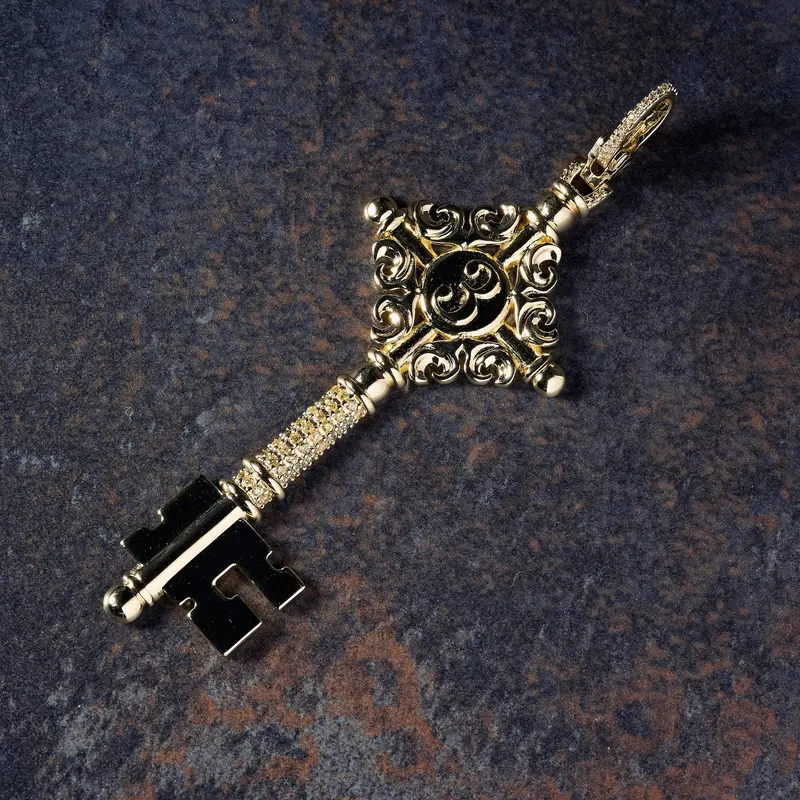 Gld X Bloody Osiris Iced Canary Key Clip – Yellow Gold Vermeil 1