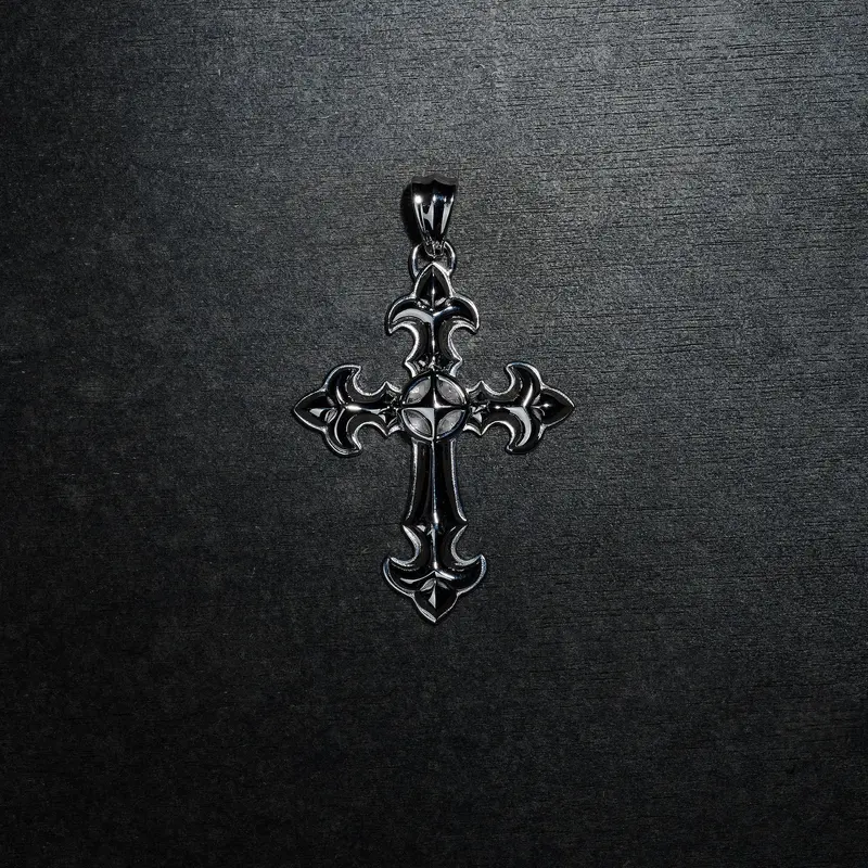 Gld X Bloody Osiris Oversized Cross Pendant – Solid White Gold 1