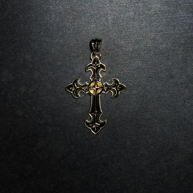 Gld X Bloody Osiris Oversized Cross Pendant – Solid Yellow Gold 1