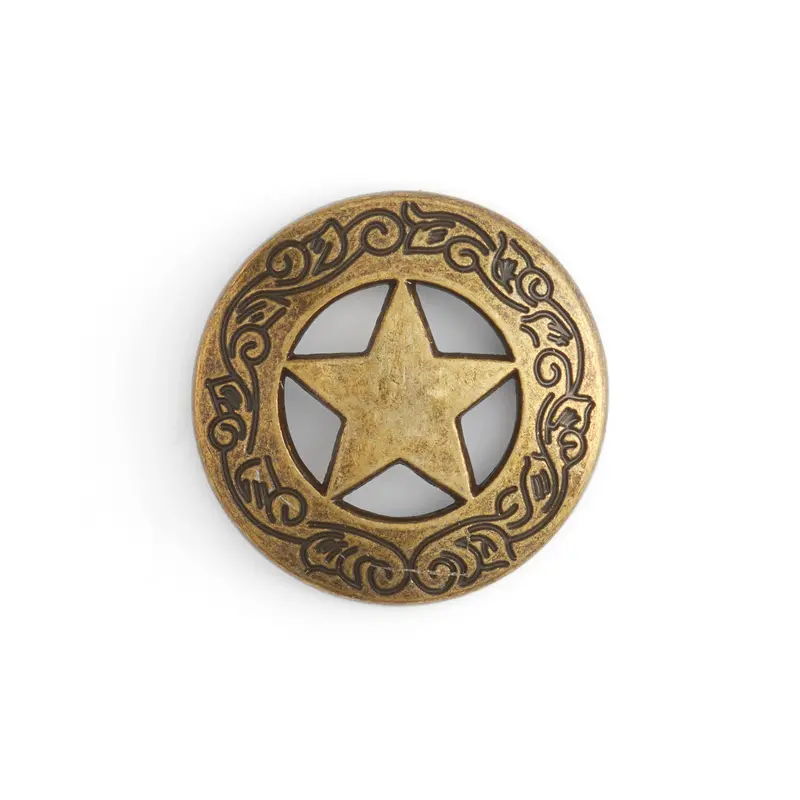 Gold-Finished Star Badge Concho For Belt Or Bag Accents 1