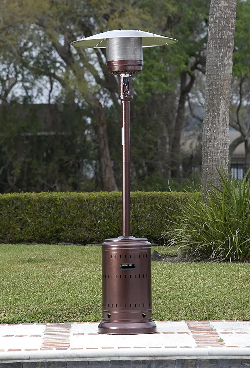 Golden Flame Xl-Series Propane Patio Heater – 46,000 Btu Mocha Bronze Outdoor Heater With Mobility Wheels 1