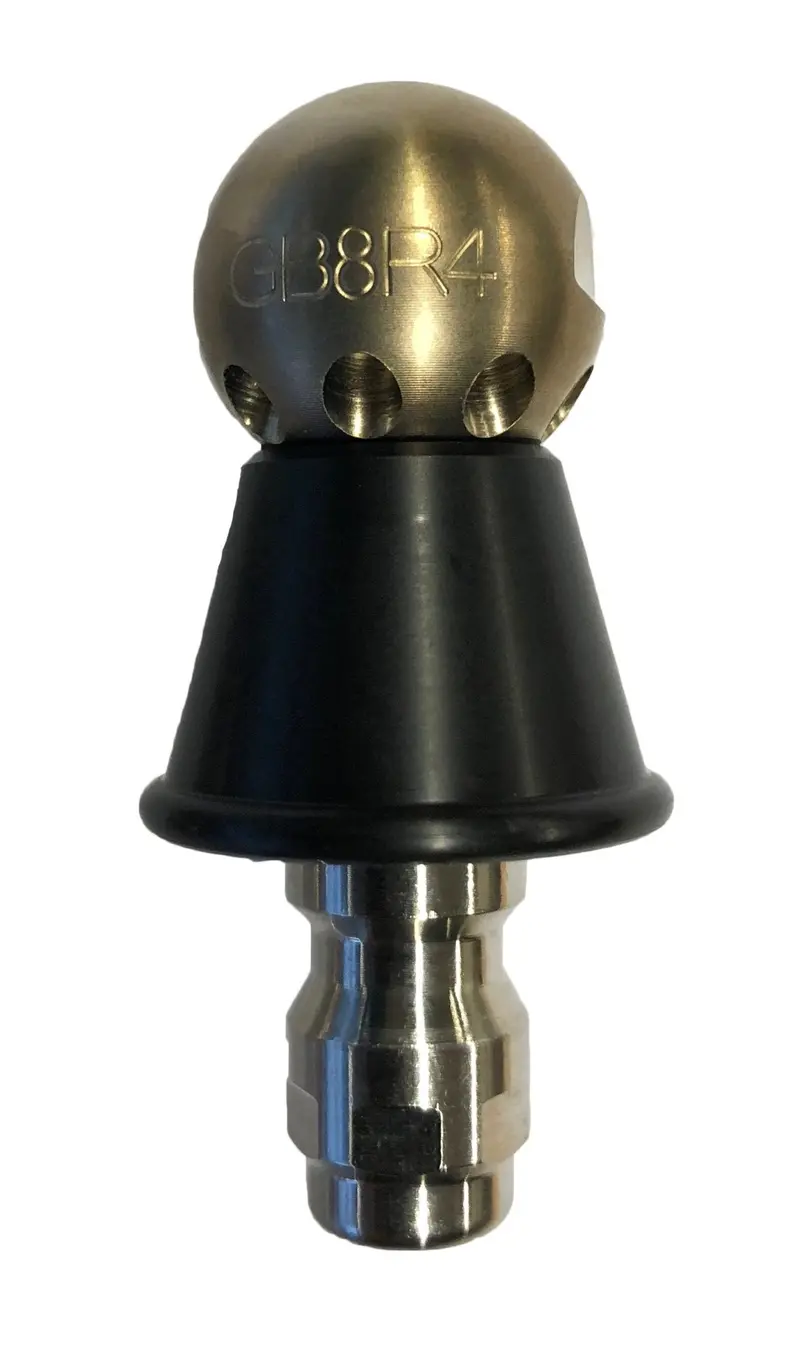 Grease Ball Thruster Nozzle — 1/8 In With Qr-B Quick-Connect & Pvc Protective Skirt 1