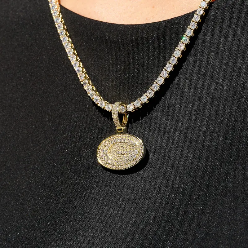Green Bay Packers Nfl Micro Logo Pendant In Yellow Gold 1