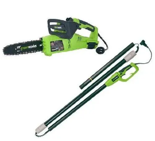 Greenworks 20062 10-Inch Electric Pole Saw – 7-Amp Tree Pruner With 8-Foot Extension 1