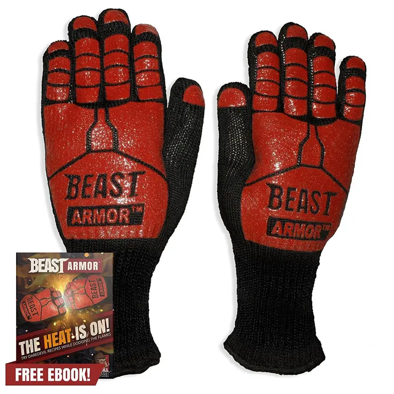 Grill Beast Heat-Resistant Bbq Gloves – Kevlar-Reinforced Silicone Grill Mitts For Smokers, Grills, And Kitchen Safety 1