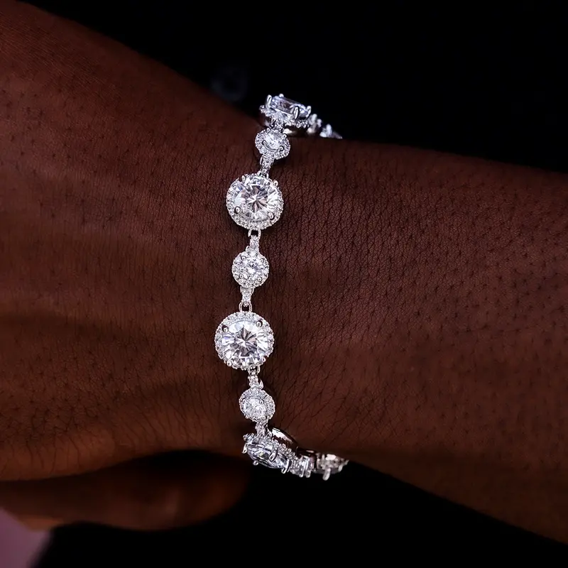 Halo-Style Diamond Tennis Bracelet 1