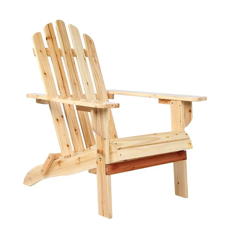 Handcrafted Wooden Adirondack Chair With Clear Lacquer Finish 1