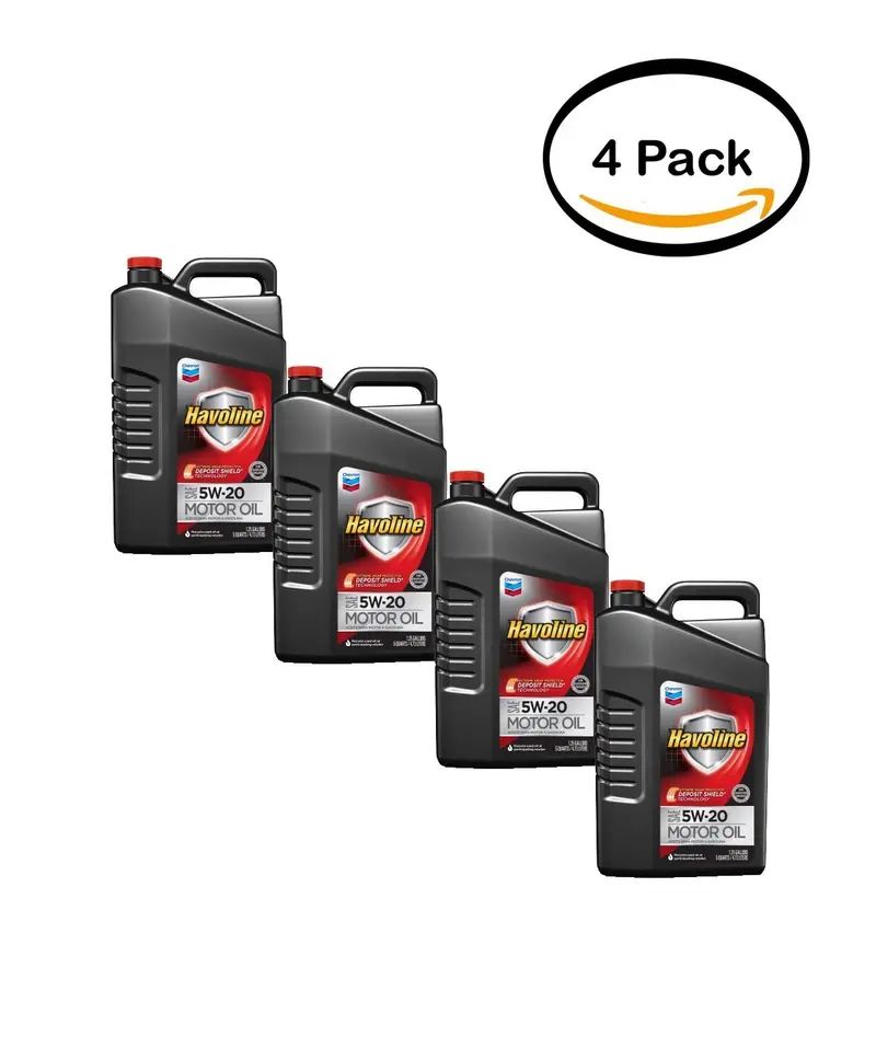 Havoline 5W-20 Full-Synthetic Motor Oil – 4-Pack, 5-Quart Bottles 1