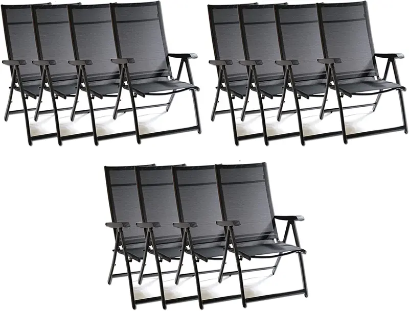 Heavy-Duty Adjustable Reclining Folding Chair For Outdoor, Garden, Pool & Camping Use 1